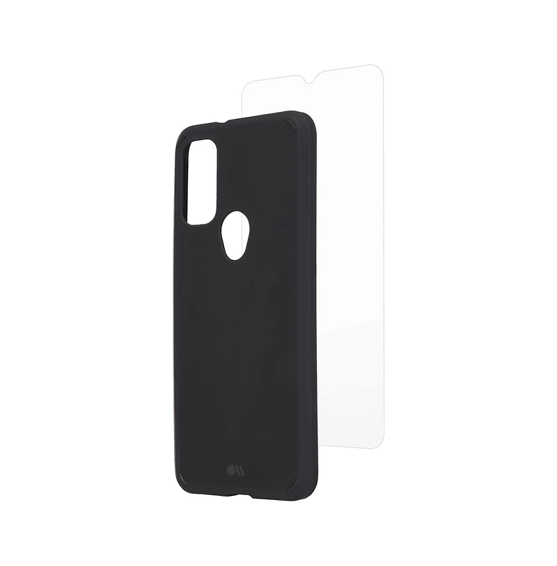 Case-Mate Protection Pack Tough Case and Glass Screen Protector for Motorola Moto G Pure-Black