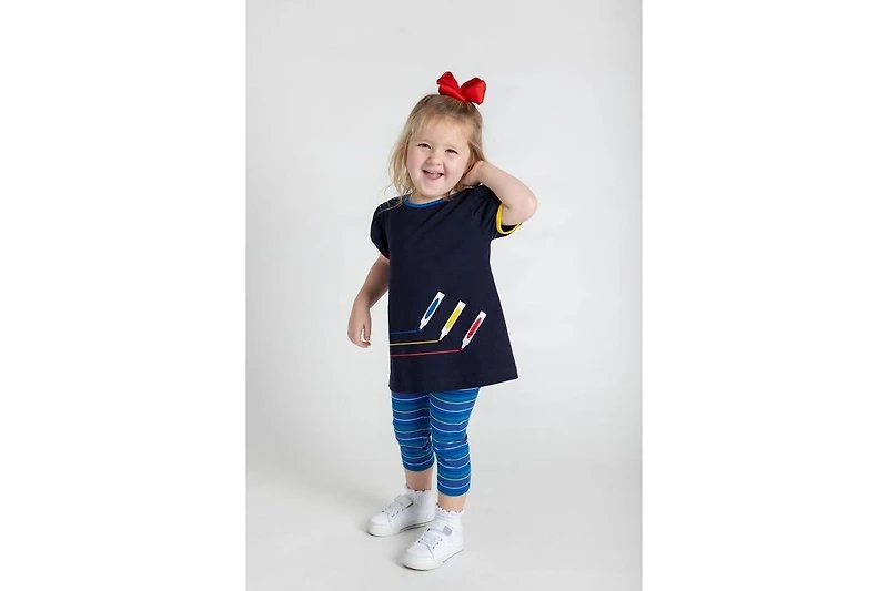 Florence Eiseman Toddler Girls Knit Set With Markers