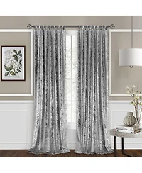 Kate Aurora Park Avenue 2 Piece Criss-Cross Tab Top Velvet Window Curtain Panels - in