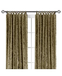 Kate Aurora Park Avenue 2 Piece Criss-Cross Tab Top Velvet Window Curtain Panels - 84 in. Long - Moss