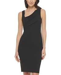 Calvin Klein Women's Asymmetric Scuba Sheath Dress