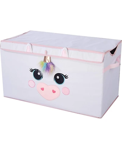 Cesicia Poly Canvas Collapsible Toy Storage Trunk, 28" W, Unicorn