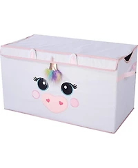 Cesicia Poly Canvas Collapsible Toy Storage Trunk, 28" W, Unicorn