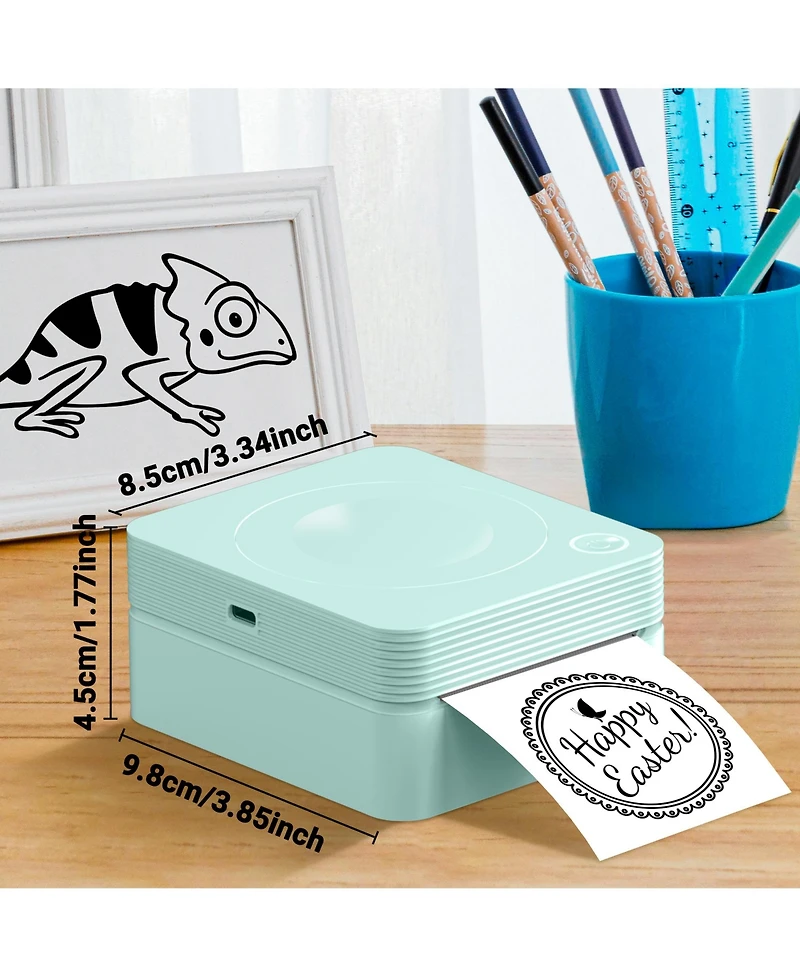 Polono Sticker Printer, PM230-a Mini Thermal Printer Bluetooth Portabel Sticker Maker with 3 Rolls of Paper