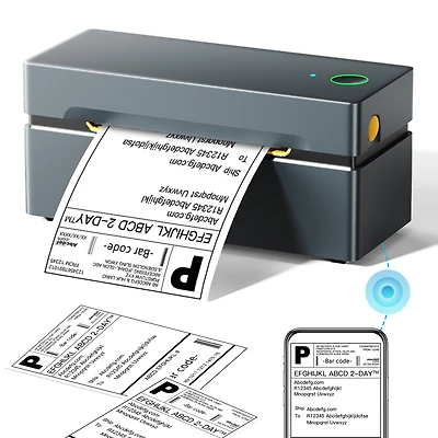 Nelko Bluetooth Thermal Shipping Label Printer, Wireless 4x6 Shipping Label Printer for Small Business, Support iOS, Android, Windows and Mac, Compati