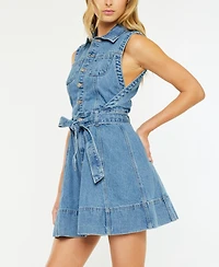 Kancan Women's Sleeveless Denim Mini Dress