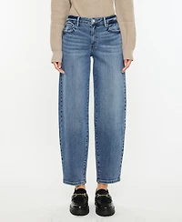 Kancan Women's High Rise Barrel Jeans