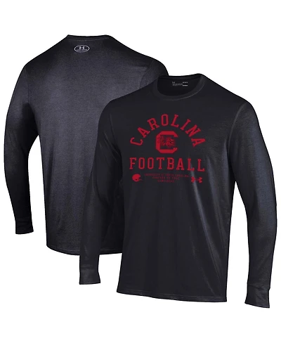 Under Armour Men's Black South Carolina Gamecocks 2025 Sideline Football Performance Cotton Long Sleeve T-Shirt