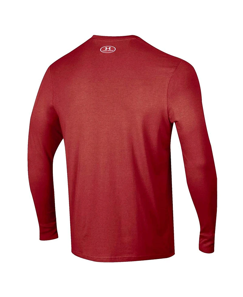 Under Armour Men's Garnet South Carolina Gamecocks 2025 Sideline Football Performance Cotton Long Sleeve T-Shirt