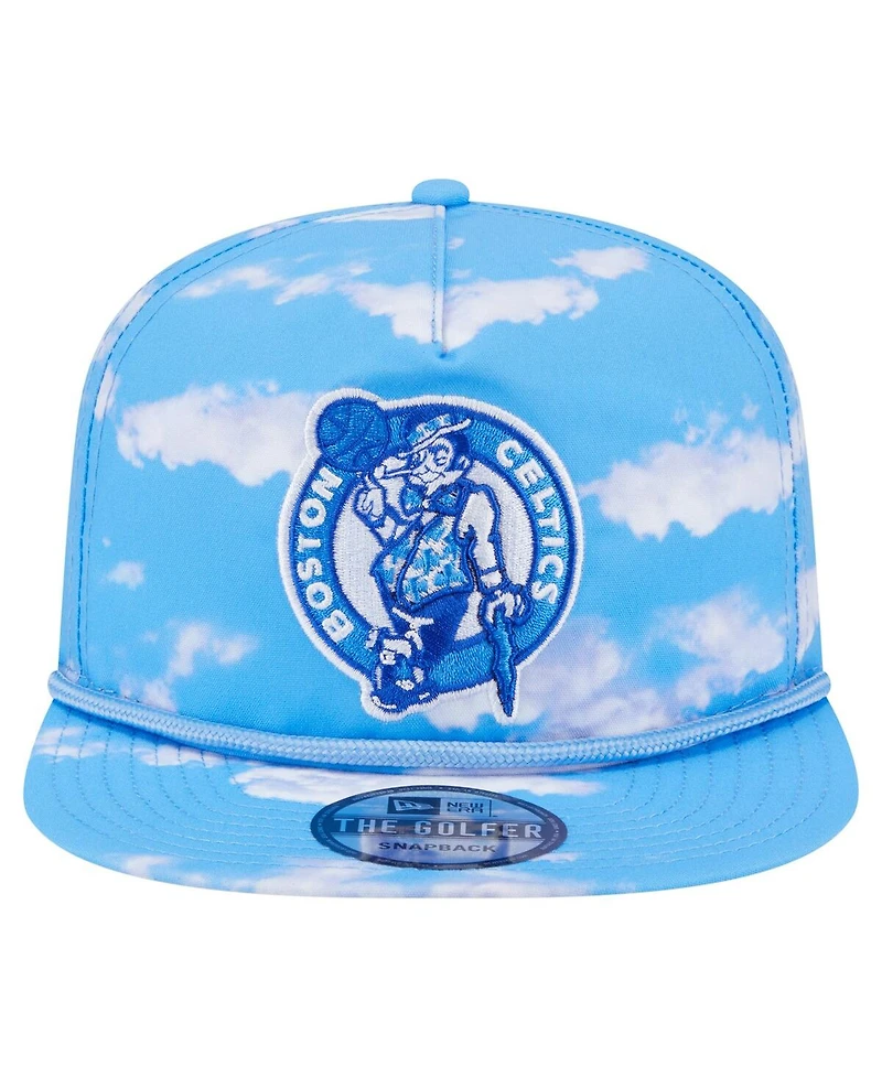 New Era Men's Light Blue Boston Celtics Head in the Clouds Golfer Rope Adjustable Hat