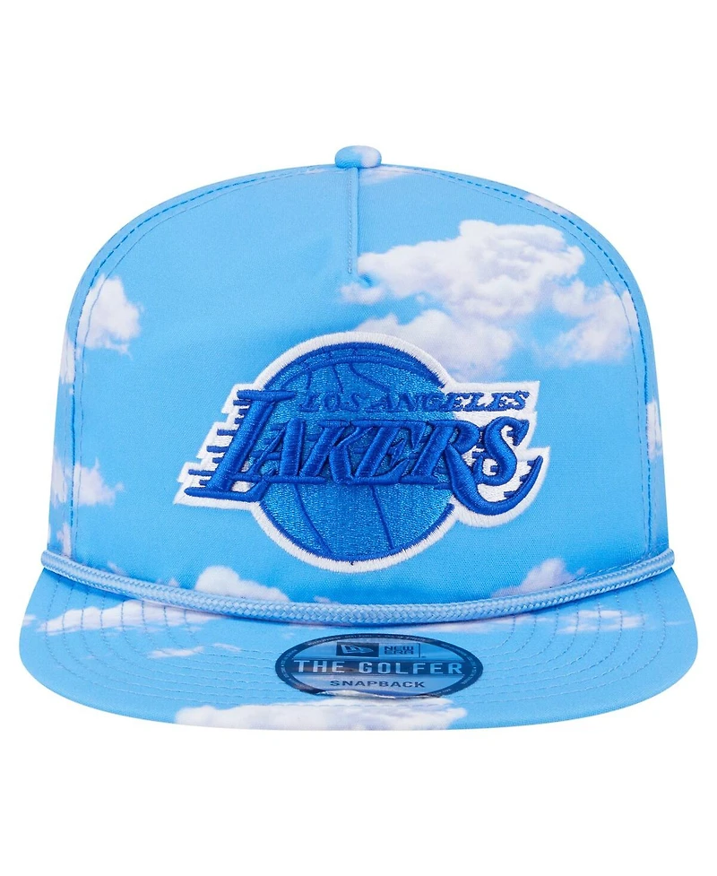 New Era Men's Light Blue Los Angeles Lakers Head in the Clouds Golfer Rope Adjustable Hat