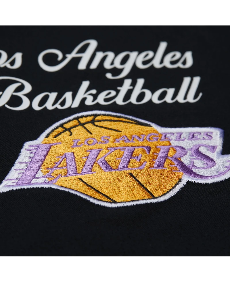 Mitchell & Ness Men's Black Los Angeles Lakers Hardwood Classics Camp Shirt