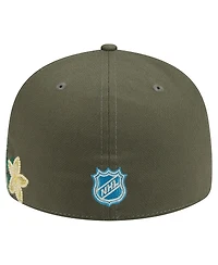 New Era Men's Olive York Rangers Tonal Florals 59FIFTY Fitted Hat