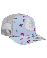 New Era Men's Light Blue/Gray Dallas Mavericks Adventure Aloha Pattern 9SEVENTY Stretch-Snap Hat