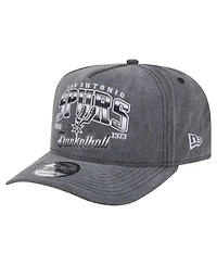 New Era Men's Charcoal San Antonio Spurs Throwback Washed Pre-Curved 9FIFTY Snapback Hat