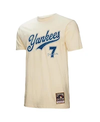 Mitchell & Ness Men's Mickey Mantle Cream New York Yankees Cooperstown Collection Player T-Shirt