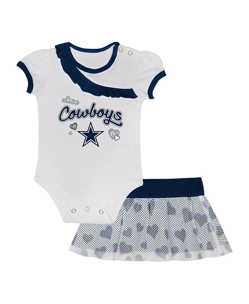 Outerstuff Baby Boys and Girls Dallas Cowboys Love My Team Bodysuit and Skirt Set