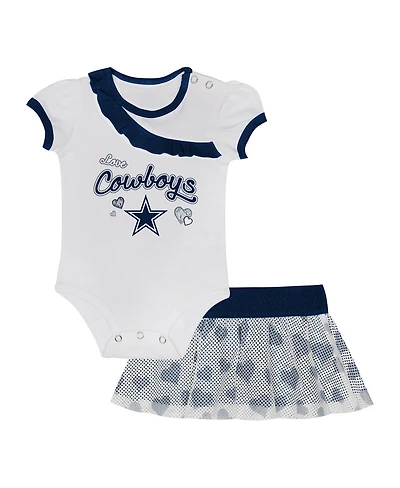 Outerstuff Baby Boys and Girls Dallas Cowboys Love My Team Bodysuit Skirt Set