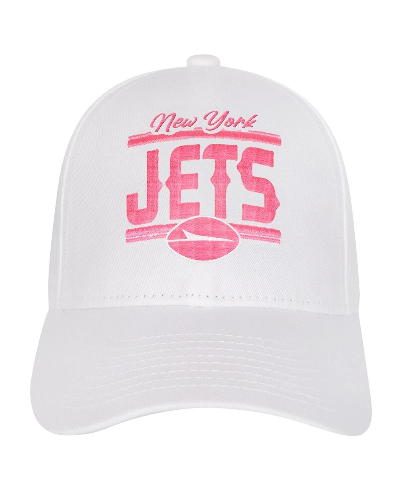 Outerstuff Big Girls New York Jets All White Structured Adjustable Hat