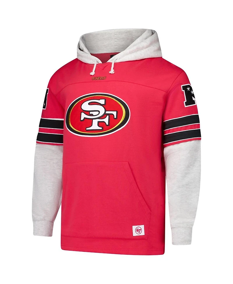 '47 Brand Men's Scarlet San Francisco 49ers Big Tall Lacer Pullover Hoodie