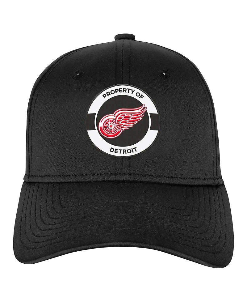 Fanatics Big Boys and Girls Black Detroit Red Wings Authentic Pro Training Camp Stretch Fit Hat