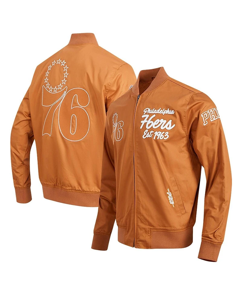 Pro Standard Men's Brown Philadelphia 76ers Paint The City Full-Zip Jacket
