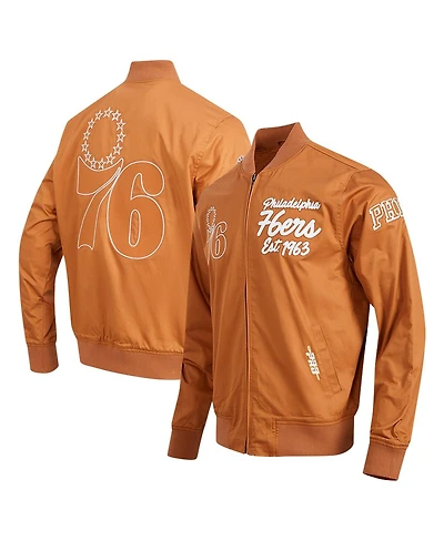 Pro Standard Men's Brown Philadelphia 76ers Paint The City Full-Zip Jacket