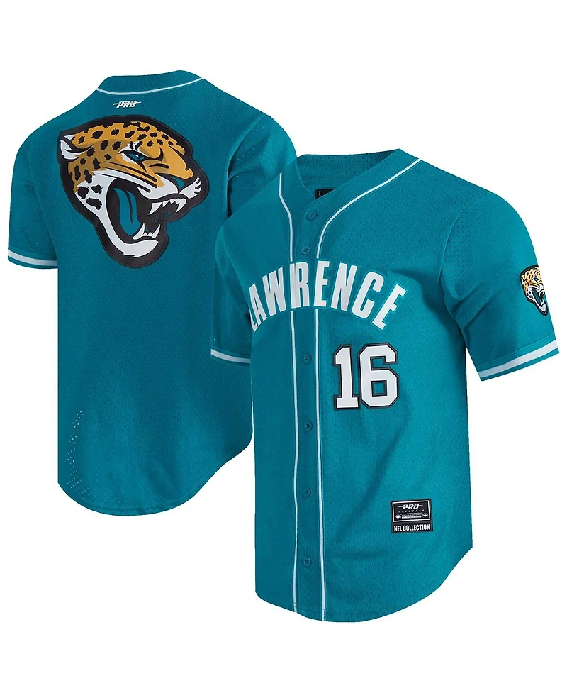 Pro Standard Men's Trevor Lawrence Teal Jacksonville Jaguars Mesh Button-Up Baseball Jersey