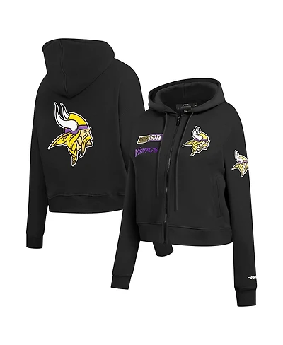 Pro Standard Women's Black Minnesota Vikings Split Logo Full-Zip Hoodie