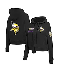 Pro Standard Women's Black Minnesota Vikings Split Logo Full-Zip Hoodie
