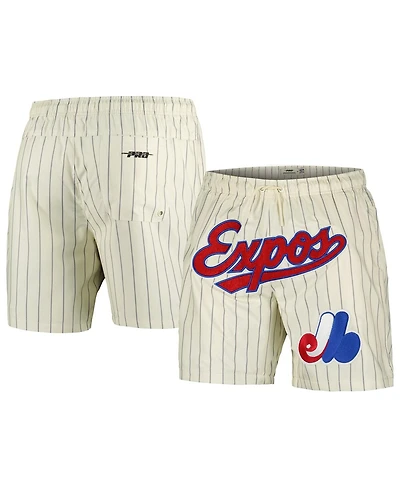 Pro Standard Men's Cream Montreal Expos Pinstripe Retro Classic Woven Shorts
