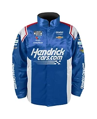 Hendrick Motorsports Team Collection Men's Blue Kyle Larson Hendrickcars.com Full-Snap Nylon Uniform Jacket