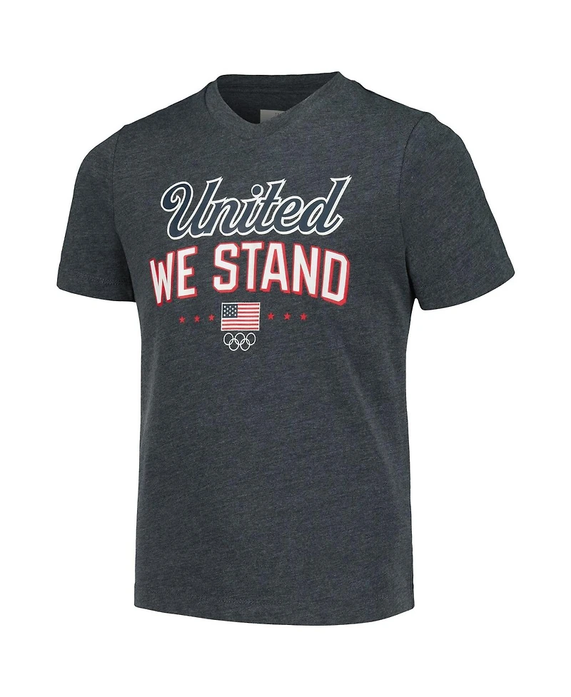 Outerstuff Big Girls Heather Charcoal Team Usa Victory T-Shirt