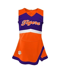 Outerstuff Big Girls Orange Clemson Tigers Cheer Captain Jumper Dress