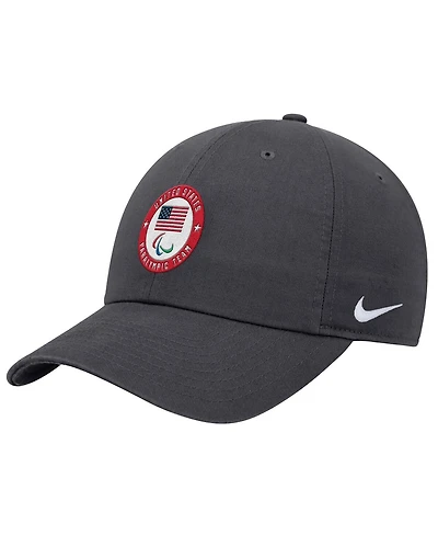 Nike Men's Anthracite U.s. Paralympics Crest Logo Club Adjustable Hat
