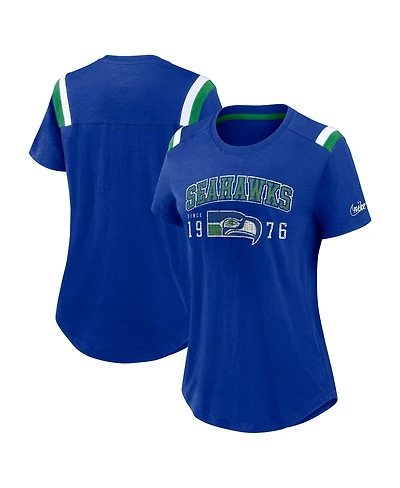 Nike Women's Heather Royal Seattle Seahawks Historic Slub Fashion T-Shirt
