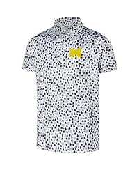 Garb Big Boys and Girls White Michigan Wolverines Earnest Allover Print Polo Shirt