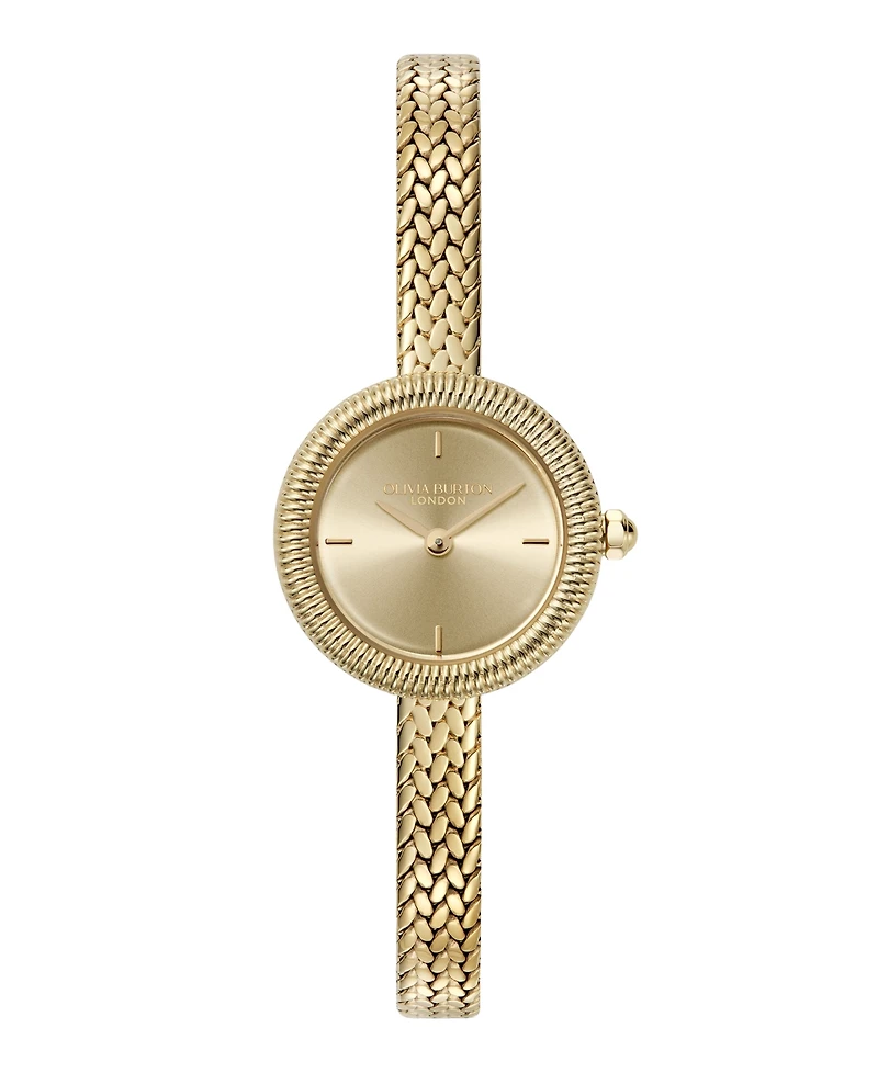 Olivia Burton Women's Finery Gold Tone Stainless Steel Mesh Bracelet Watch, 20mm