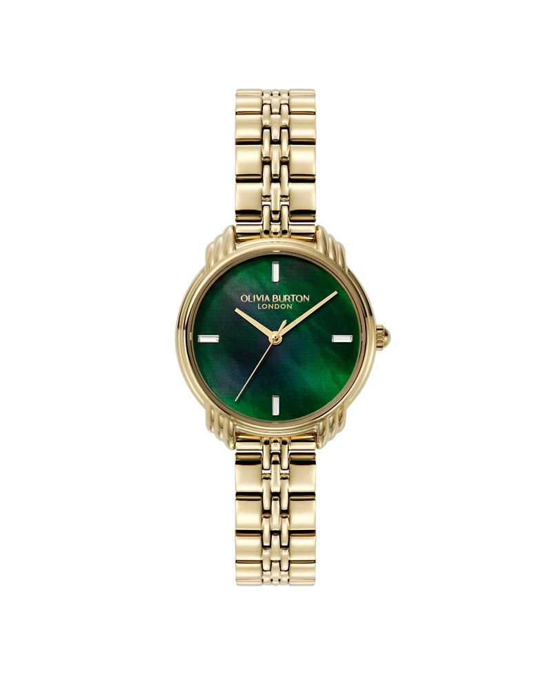 Olivia Burton Women's Art Deco 2.0 Gold Tone Stainless Steel Bracelet Watch, 30mm