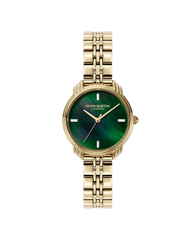 Olivia Burton Women's Art Deco 2.0 Gold Tone Stainless Steel Bracelet Watch, 30mm