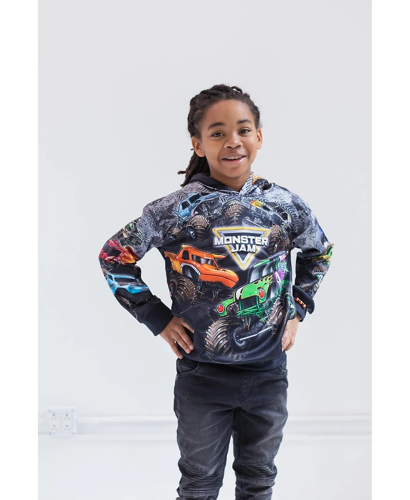 Monster Jam Zombie Grave Digger Megalodon Fleece Pullover Hoodie Toddler| Child Boys