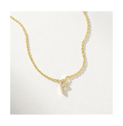 14k Gold-Plated Pave Initial Necklace