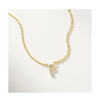 14k Gold-Plated Pave Initial Necklace