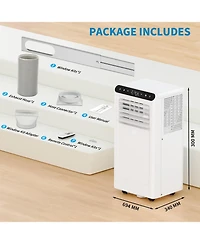 gaomon 10,000 Btu Portable Ac, 3-in-1 Cooling, Dehumidifier & Fan with Remote, 24H Timer, White + Black