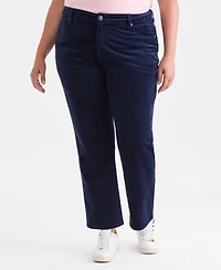 Style & Co Plus High-Rise Straight-Leg Corduroy Pants, Macy's Exclusive