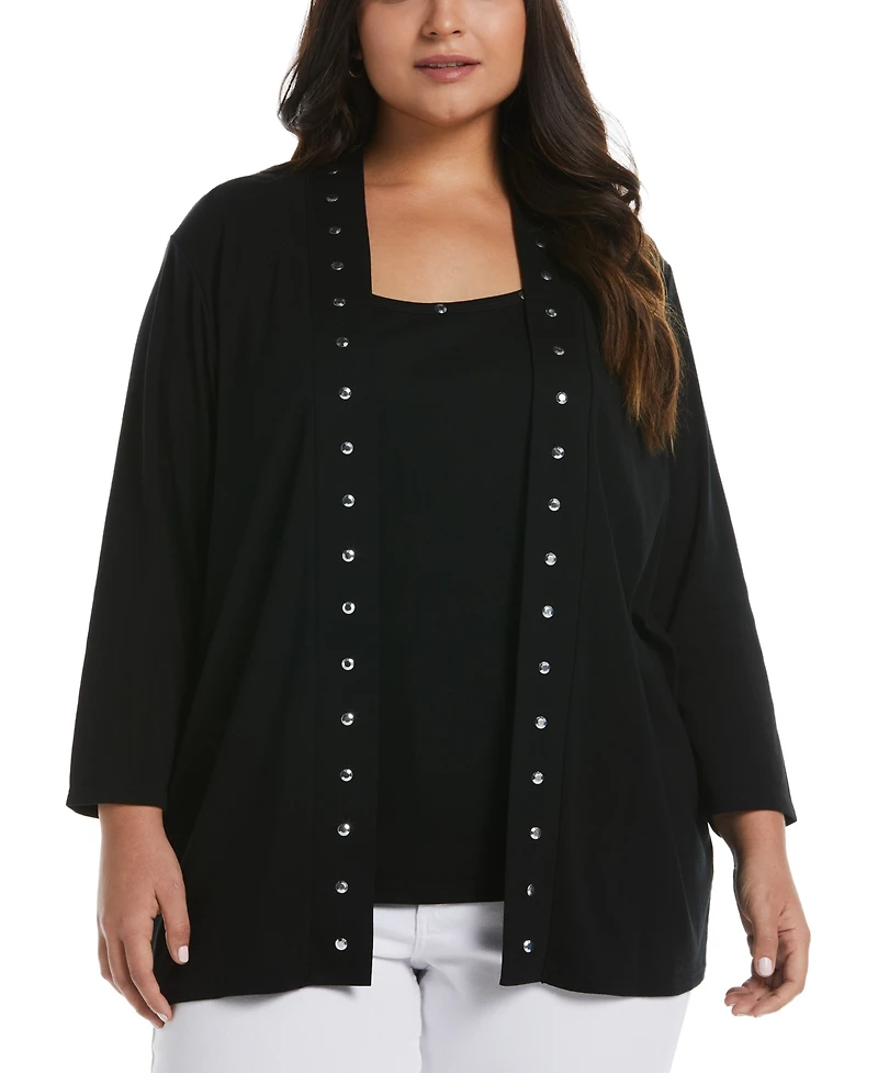 Rafaella Plus Open Front Cardigan Sweater