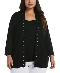 Rafaella Plus Open Front Cardigan Sweater
