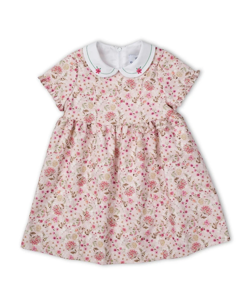 Florence Eiseman Little Girls Floral Dress With Embroidered Collar