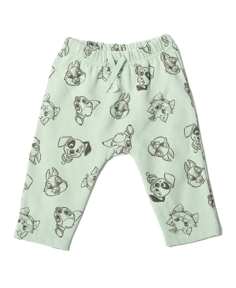 Bambi Baby Boys Fleece Pullover Hoodie, Bodysuit and Pants 3 Piece Outfit Set