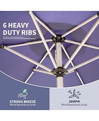 Outdoor 7.5FT Patio Table Umbrellawith Push Button Tilt and Crank, Uv Protection Waterproof Market Sun Umbrella with 6 Sturdy Ribs